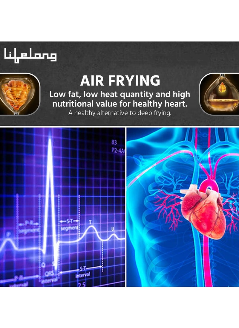 Lifelong Lifelong LLHF421 Fryo Air Fryer 1400W with 4.5L Large Cooking Pan Capacity, Timer Selection and Fully Adjustable Temperature Control (Black)  - Image 2