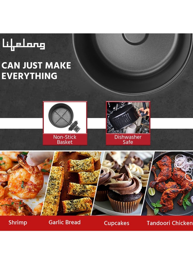 Lifelong Lifelong LLHF421 Fryo Air Fryer 1400W with 4.5L Large Cooking Pan Capacity, Timer Selection and Fully Adjustable Temperature Control (Black)  - Image 3