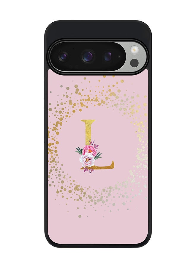 Stylizedd For Google Pixel 9 Pro Case,Slim fit Camera Protection, Shockproof Thin Phone cover - Custom Monogram Floral - L (Pink ) - Image 1