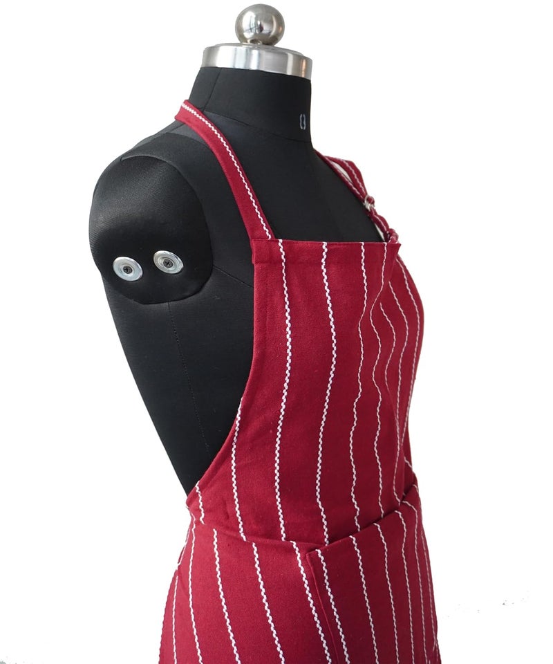 CRAZYWEAVES 100% cotton apron cooking kitchen apron for women and men chef apron - Image 4