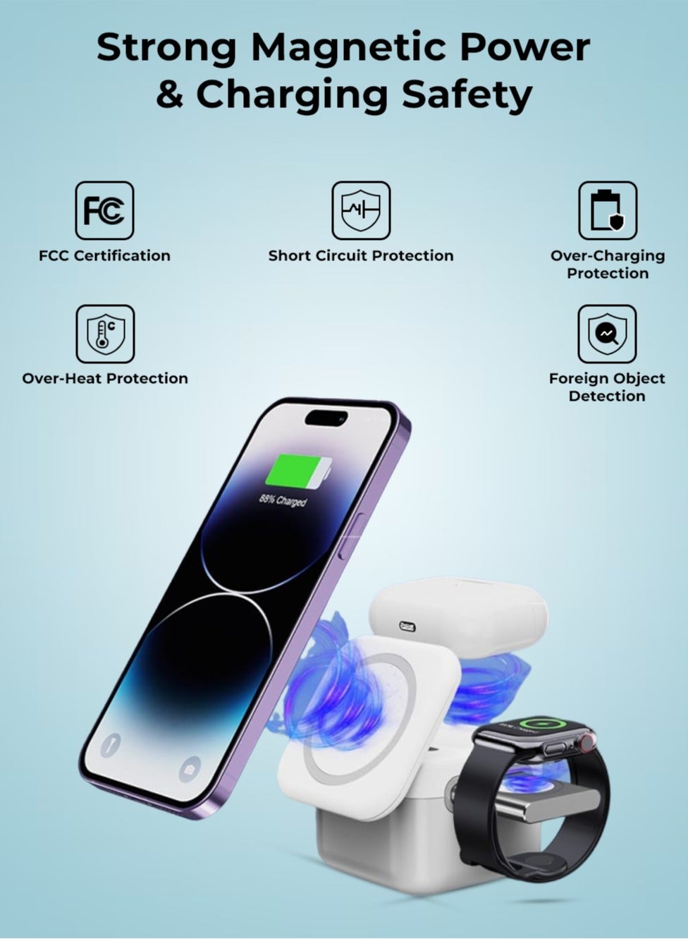 Glassology 3 In 1 15W Foldable Wireless Charger
