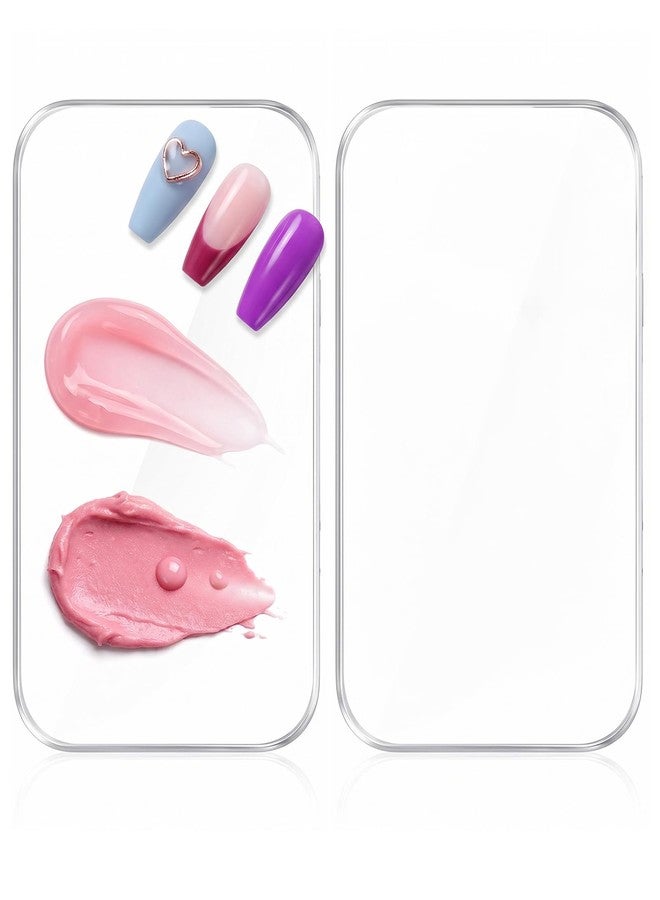 Neyauo 2 Pcs Acrylic Nail Art Palette 3.15×4.72" Nail Painting Mixed Color Palette Polish Color Design Makeup Mixing Plate Gel Design Nails Art Makeup Mixing Tray Display Stand Manicure Tools Supplies - Image 1