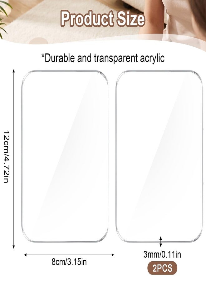 Neyauo 2 Pcs Acrylic Nail Art Palette 3.15×4.72" Nail Painting Mixed Color Palette Polish Color Design Makeup Mixing Plate Gel Design Nails Art Makeup Mixing Tray Display Stand Manicure Tools Supplies - Image 2