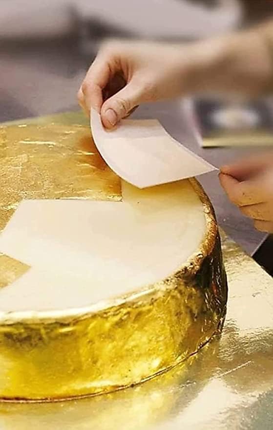 GSWC 24k Pure Edible Gold Vark Golden leaf 50MMx50MM Gold Foils 25 sheets for cake sweets ayurvedic medicine face treatment anti aging spa 50 - Image 4
