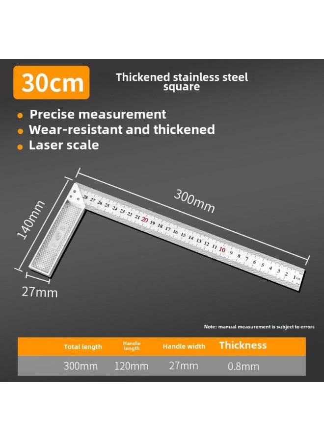 Industrial Grade Stainless Steel Angle Ruler Woodworking Special Angle Ruler 300mm500mm Thick Angle Ruler Wholesale-Model:20cm Ordinary Triangle Ruler - Image 4
