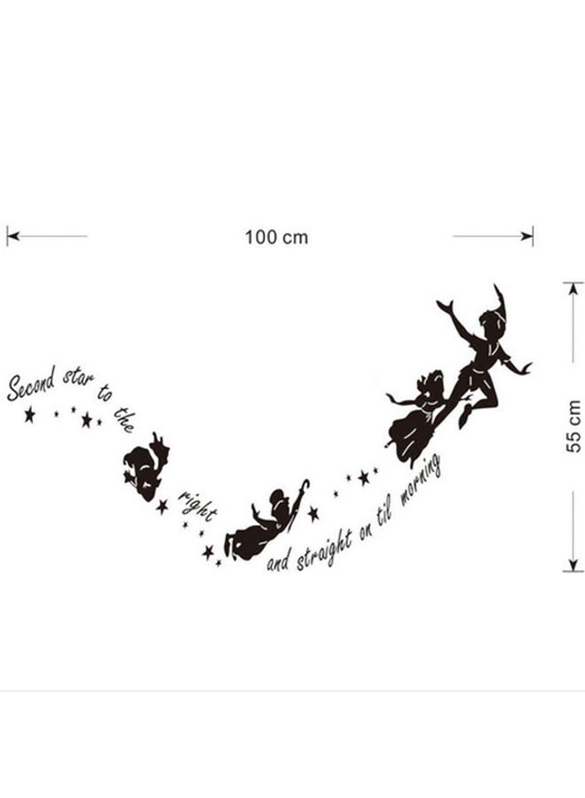 Star Peter Pan Wall Stickers Black - Image 3