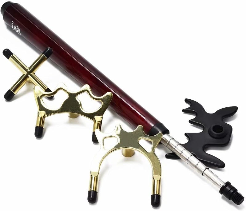 Collapsar Retractable Billiards Pool Cue Stick Bridge with Removable Metal Bridge Head,Billiards Pool Cue Accessory for Pool Table - Image 1