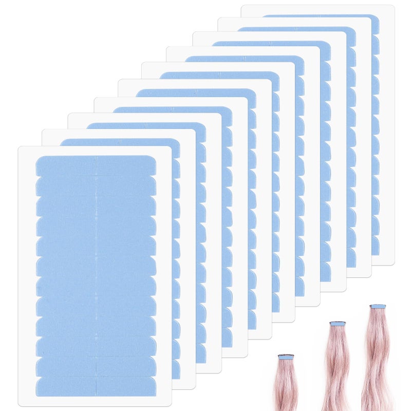 CANIPHA 120Pcs Hair Extension Tape Double Sided Hair Tape, Adhesive Replacement Tape for Hair Extensions, Human Hair Tape Tabs Tape in Tape Extension Replacement Wig Tape, Wig Tape Beauty Tools(Blue) - Image 1
