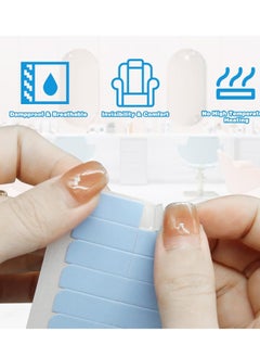 CANIPHA CANIPHA 120Pcs Hair Extension Tape Double Sided Hair Tape, Adhesive Replacement Tape for Hair Extensions, Human Hair Tape Tabs Tape in Tape Extension Replacement Wig Tape, Wig Tape Beauty Tools(Blue)  - Image 3