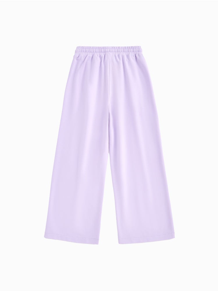 Balabala Girls' Flowy Wide-Cut Sweatpants - Solid Color With Pockets And Elastic Waist - Image 2