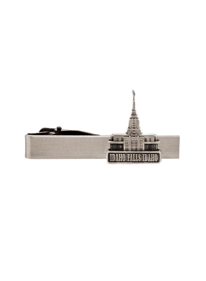 Ringmasters Silver Tie Clip by Ringmasters | LDS Temple Tie Clips for Men with Antique Silver Finish | Suit Accessories for Weddings, Church, & Formal Events | Versatile Tie Pin, (Idaho Falls Idaho) - Image 1