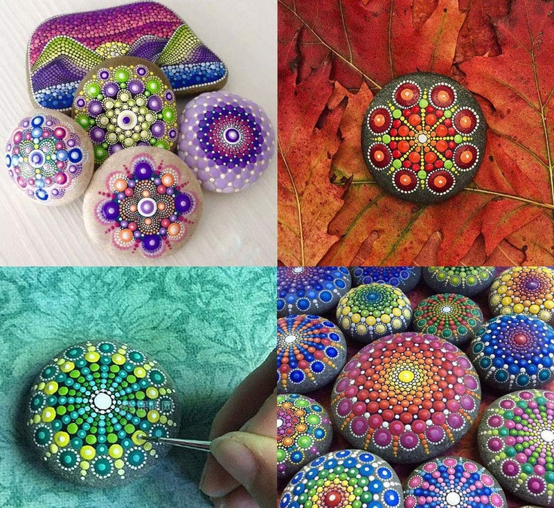 Penta Angel 13Pcs Mandala Dot Painting Template Stencils, Reusable Dotting Stencil Tools Set for Art Projects DIY Painting on Stone Rock Wood Airbrush Walls - Image 5
