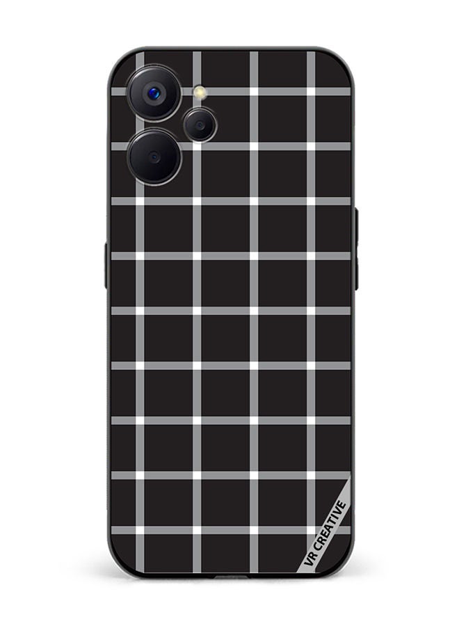 VR CREATIVE Protective Case Cover For Realme 10 5G Black White Checkered Design Multicolour - Image 1