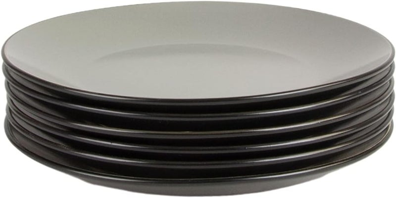 10 Strawberry Street Two Tone Coupe 8 Salad Plate Set Of 6 BlackGray - Image 4
