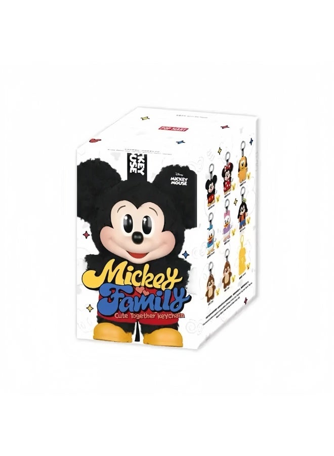 general Mickey Family series tide play blind box toy Mickey Minnie vinyl doll hand-made Plush blind box pendant decoration - Image 1