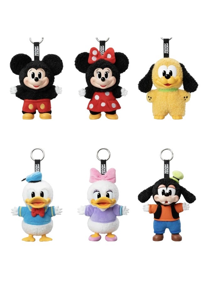 general Mickey Family series tide play blind box toy Mickey Minnie vinyl doll hand-made Plush blind box pendant decoration - Image 2