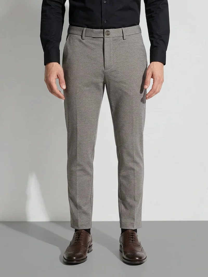 Being Human Grey Mid-rise Men's Cropped Chinos By Clothing Trousers