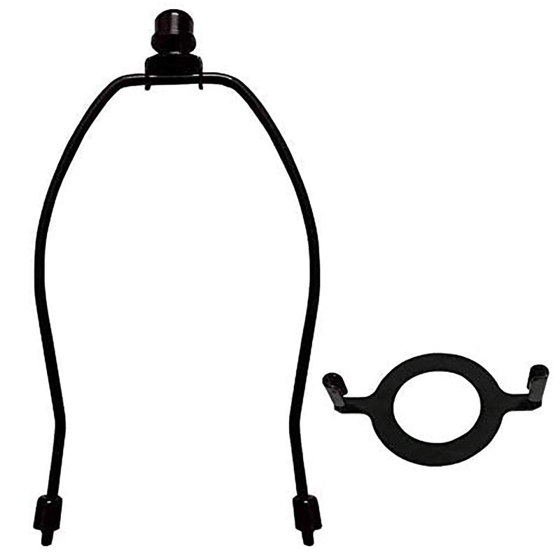 RddenIy 8" Lamp Shade Harp Holder and E26 Light Base UNO Fitter Adapter Converter Finial Set,for Table and Floor Lamps - Image 1