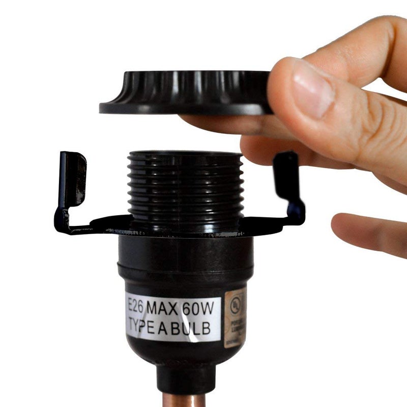 RddenIy 8" Lamp Shade Harp Holder and E26 Light Base UNO Fitter Adapter Converter Finial Set,for Table and Floor Lamps - Image 3