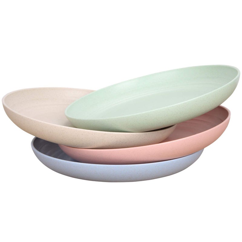 LuckyZone 10 Inches Unbreakable Wheat Straw Plates - Reusable Plate Set - Dishwasher & Microwave Safe - Perfect for Dinner Dishes - Healthy  BPA Free & Eco-Friendly (10 Inches) - Image 1