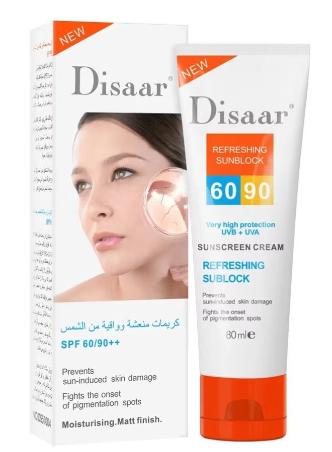 Disaar Refreshing Sunblock Very High Protection UVB + UVA 60-90 Sunscreen Cream 80 ml - Image 1