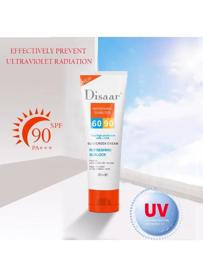 Disaar Refreshing Sunblock Very High Protection UVB + UVA 60-90 Sunscreen Cream 80 ml - Image 4