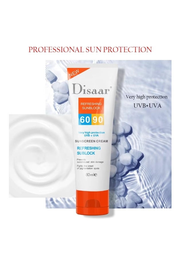 Disaar Refreshing Sunblock Very High Protection UVB + UVA 60-90 Sunscreen Cream 80 ml - Image 2