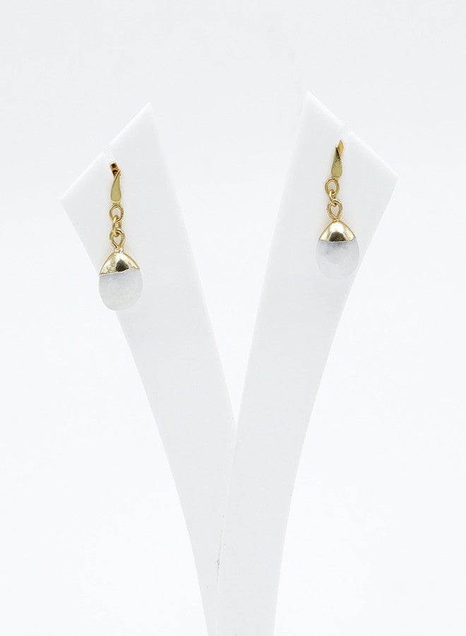 Dua Rainbow Moonstone Earrings - Handcrafted Gold-Plated Statement Jewelry - Image 5