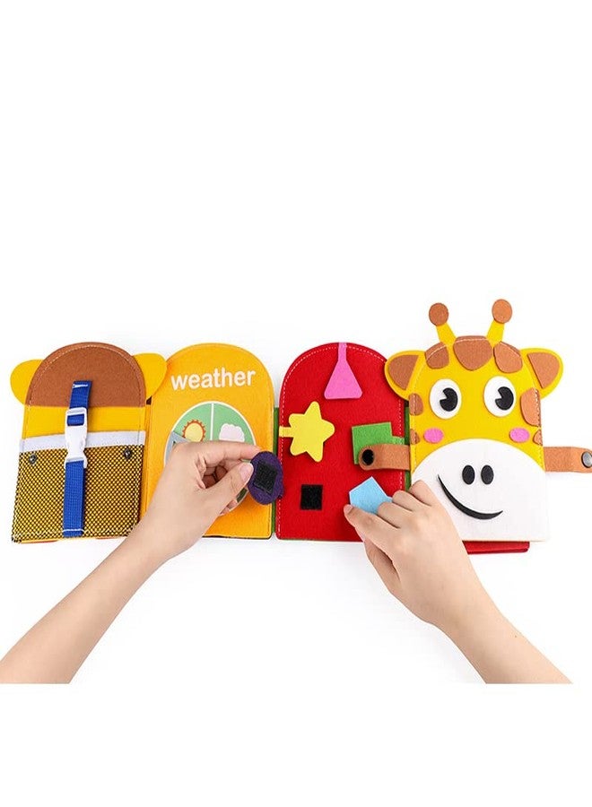 ONCARNIVAL Kids Book Toy For Baby|Giraffe 3D Fabric Busy Book For 3 Year Old Boys/Girls|Sensory Activity Fine Motor Skill Preschool Early Learning||Multicolor - Image 2