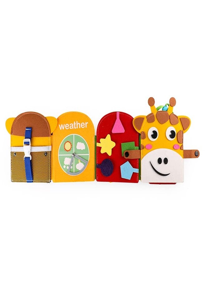 ONCARNIVAL Kids Book Toy For Baby|Giraffe 3D Fabric Busy Book For 3 Year Old Boys/Girls|Sensory Activity Fine Motor Skill Preschool Early Learning||Multicolor - Image 4