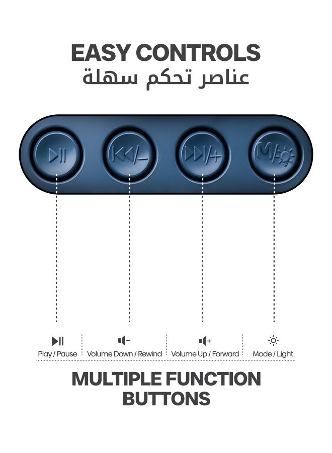Faster Z16 Portable RGB Bluetooth Soundbar Speaker - 16W RMS Loud Stereo Sound, Bluetooth 5.3, 4400mAh Battery for 7+ Hour Playtime - Wireless Computer Speaker for PC, Laptop, TV & Mobile - Mini Home Theater with USB Drive, Micro SD Card, AUX & FM Radio Support (Navy Blue) - Image 4