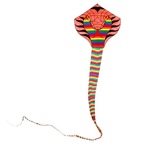 Besra Large Cobra Snake Kite 52ft Colorful Rattlesnake Kite with 15m Long Tails Outdoor Fun Sports with Flying Tools (Rainbow) - Image 1
