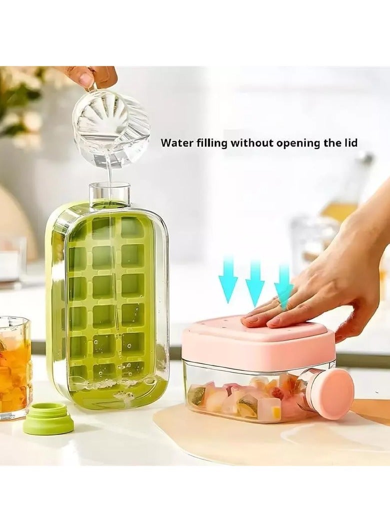 Chabeia 2-in-1 Ice Maker, 500ml Water Bottle with Straw,Ice Cube Tray & Water Bottle, Touch-Free ,Silicone Kettle,Ice Cube Mold - Image 3