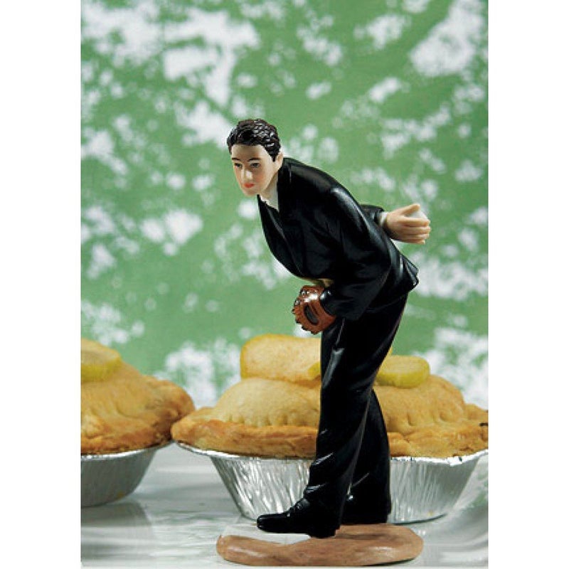 Weddingstar Groom Pitching Baseball Porcelain Figurine Cake Topper - Image 4