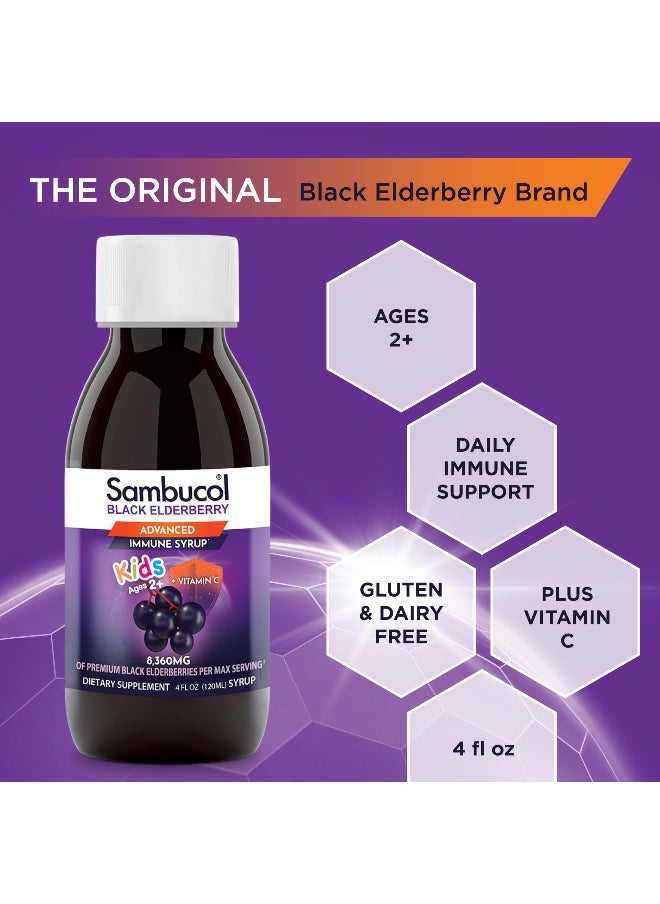 Sambucol Black Elderberry Syrup for Kids - Kids Elderberry Syrup, Added Vitamin C, Black Elderberry Syrup, Sambucus Elderberry Kids Syrup for Immune Support, Delicious Berry Taste - 4 Fl Oz, 2-Pack  - Image 4