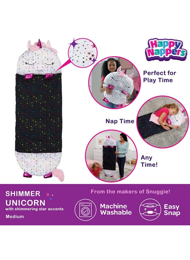 Happy Nappers Pillow & Sleepy Sack Comfy Cozy Compact Super Soft Warm All Season Sleeping Bag With Pillow Medium 54” X 20” Shimmer Unicorn - Image 3