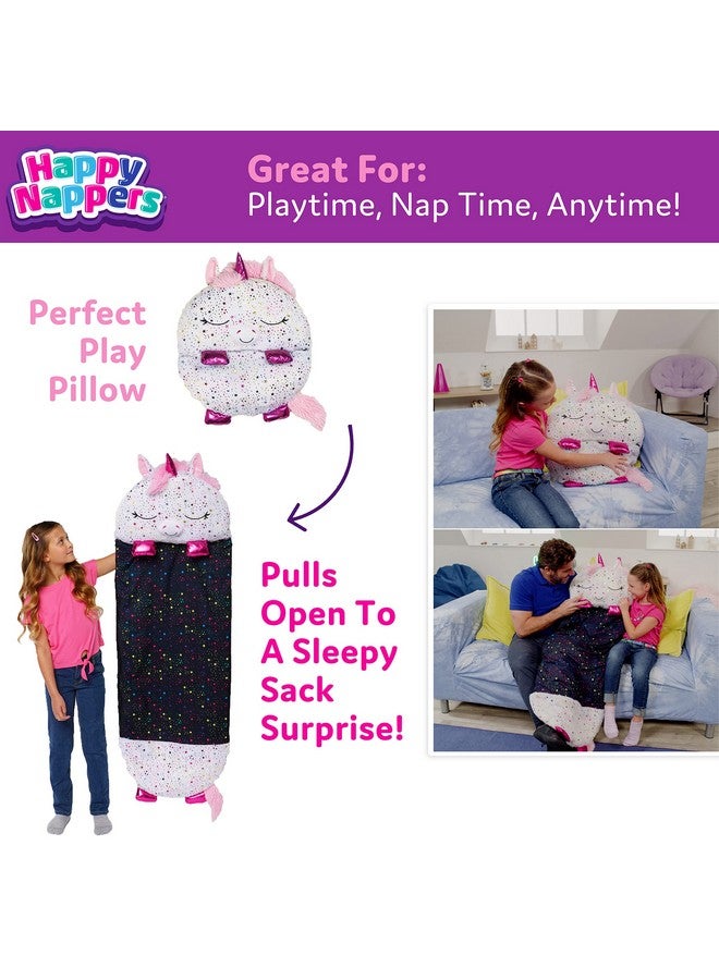 Happy Nappers Pillow & Sleepy Sack Comfy Cozy Compact Super Soft Warm All Season Sleeping Bag With Pillow Medium 54” X 20” Shimmer Unicorn - Image 4