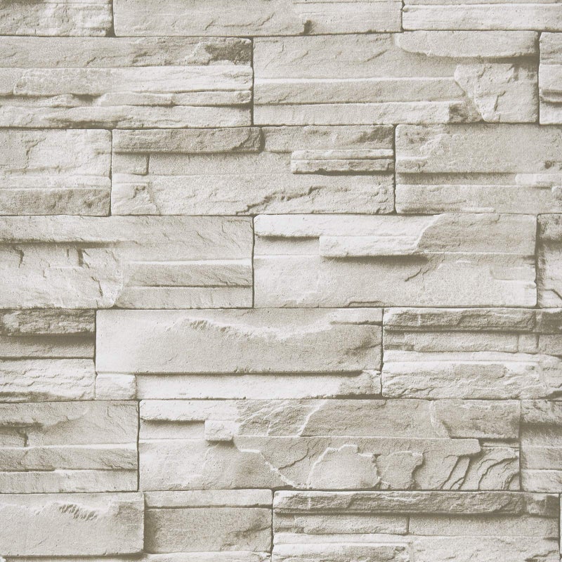 WENMER Beige Stone Peel and Stick Wallpaper 17.7" x 118" 3D Wallpaper Faux Brick Wallpaper Textured Stone Wall Paper Brick Self Adhesive Removable Wallpaper for Kitchen Backsplash Walls - Image 1