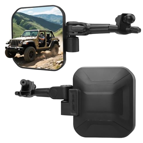 SHEJISI Wrangler mirrors door off Compatible with Wrangler JL JLU & Gladiator JT 2018-2023, Wrangler Mirrors Can Automation Folded and Reset When Encountering Obstacles, HD Large Field of View is Anti-shaking - Image 1