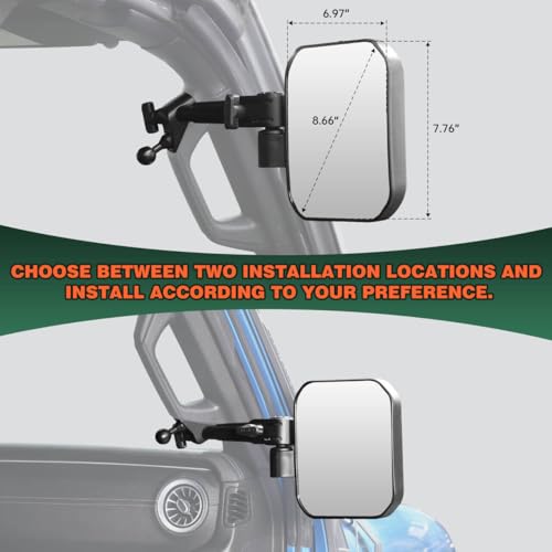 SHEJISI Wrangler mirrors door off Compatible with Wrangler JL JLU & Gladiator JT 2018-2023, Wrangler Mirrors Can Automation Folded and Reset When Encountering Obstacles, HD Large Field of View is Anti-shaking - Image 4