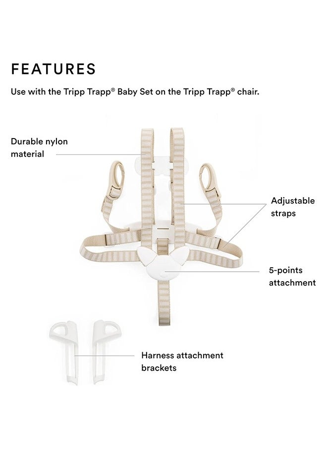 STOKKE - 5 - Point Harness For The Tripp Trapp Baby High Chairfor Toddlers From 6 To 36 Months Compatible With Tripp Trapp Baby Chair For Eating Models - Beige - Image 1