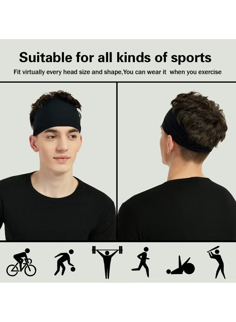 ZNARO 5 Pack Sports Headbands for Men, Moisture Wicking Workout Headband, Sweatband Headbands for Running, Cycling, Football, Yoga, Hairband for Women and Men - Image 4