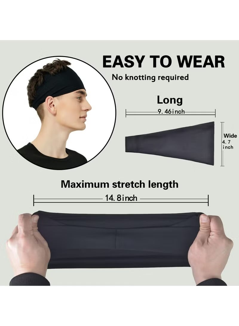 ZNARO 5 Pack Sports Headbands for Men, Moisture Wicking Workout Headband, Sweatband Headbands for Running, Cycling, Football, Yoga, Hairband for Women and Men - Image 5