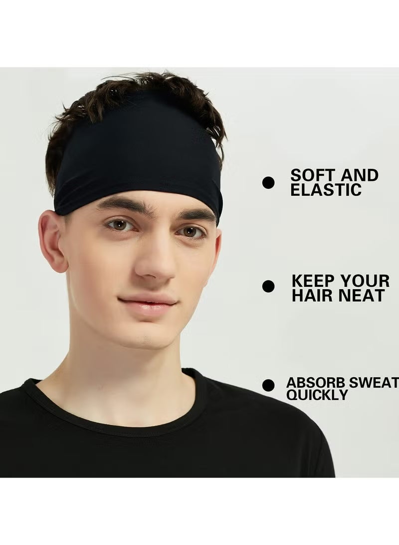 ZNARO 5 Pack Sports Headbands for Men, Moisture Wicking Workout Headband, Sweatband Headbands for Running, Cycling, Football, Yoga, Hairband for Women and Men - Image 3