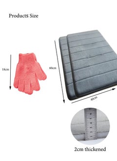Super ZYouth Memory Foam Bathroom Mat 40x60cm (Pack of 2), Thick Soft Shower Mat, Non-slip Comfortable Bathroom Mat, High Water Absorption, Easy to Clean, Suitable for Shower, Bathtub and Floor, Bedroom, Grey  - Image 2