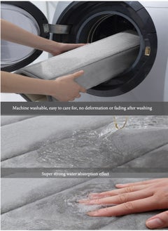 Super ZYouth Memory Foam Bathroom Mat 40x60cm (Pack of 2), Thick Soft Shower Mat, Non-slip Comfortable Bathroom Mat, High Water Absorption, Easy to Clean, Suitable for Shower, Bathtub and Floor, Bedroom, Grey  - Image 5