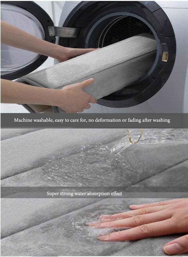 Super ZYouth Memory Foam Bathroom Mat 40x60cm (Pack of 2), Thick Soft Shower Mat, Non-slip Comfortable Bathroom Mat, High Water Absorption, Easy to Clean, Suitable for Shower, Bathtub and Floor, Bedroom, Grey  - Image 5