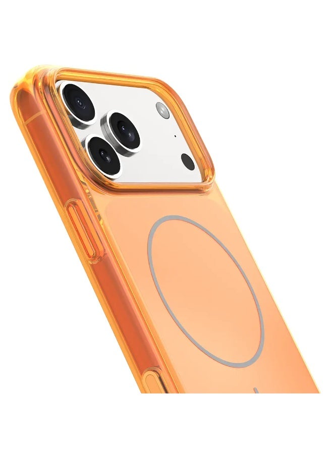ليفيلو أوبولنت كريستال شيلد غطاء متوافق مع MagSafe لهاتف آيفون 17 برو – برتقالي شروق الشمس - Image 3