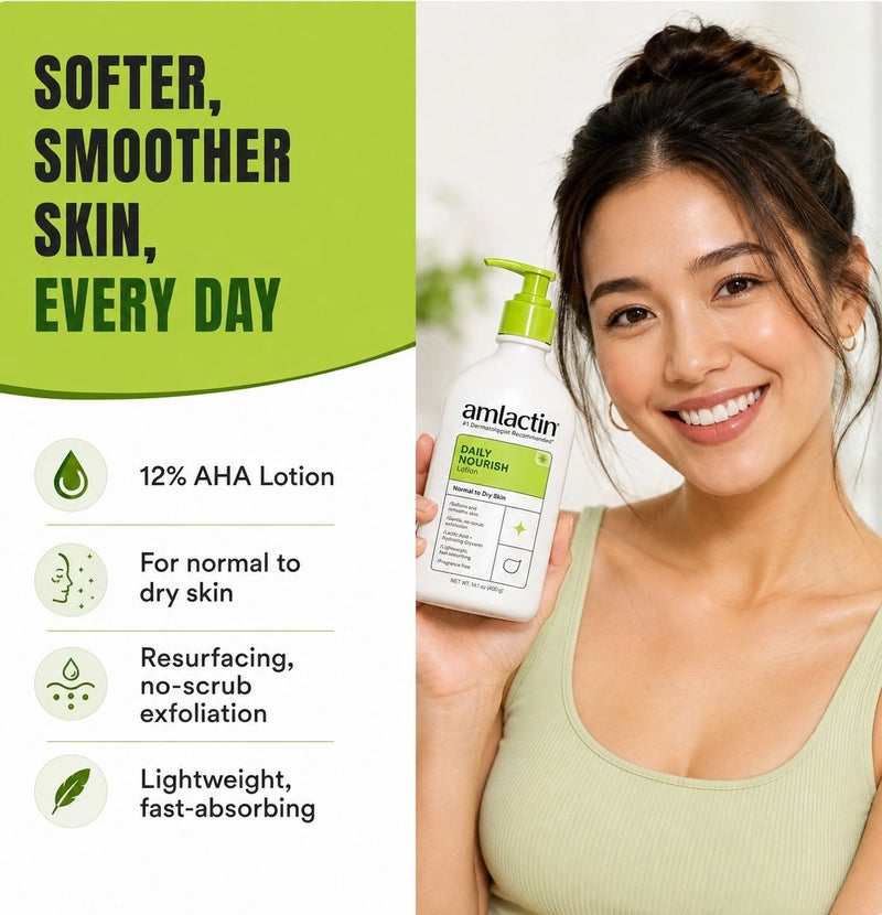 AmLactin Daily Moisturizing Body Lotion, 7.9 Ounce (Pack of 1) Bottle, Paraben Free - Image 5