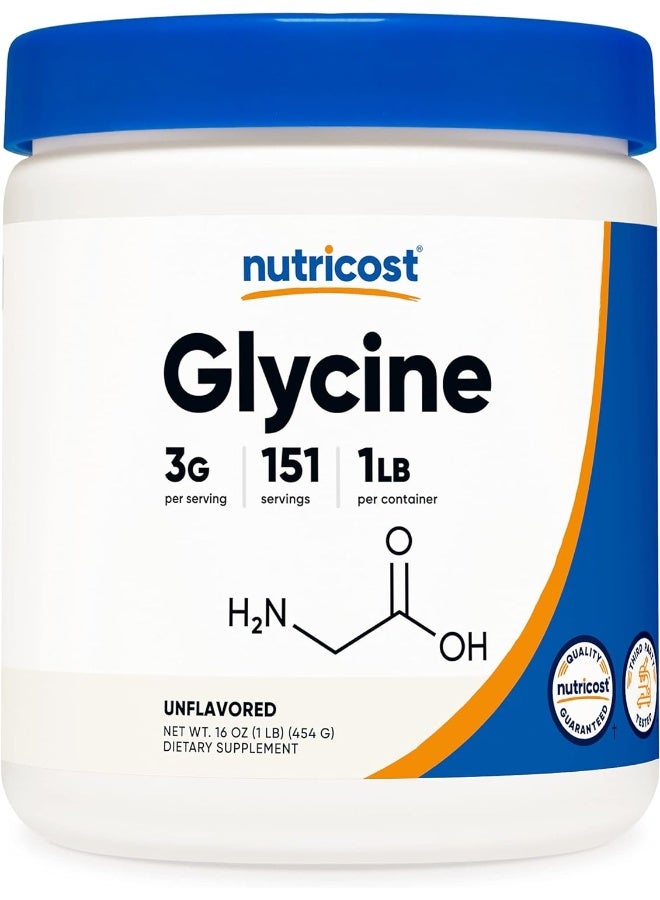 Nutricost Glycine Powder 1Lb - Non-Gmo, Gluten Free - Image 1
